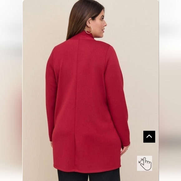 Torrid STUDIO Cupro Open Front Cardigan red size 1x NWT - Picture 4 of 12